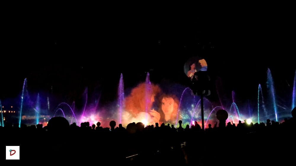 world of color projection at Disney California Adventure