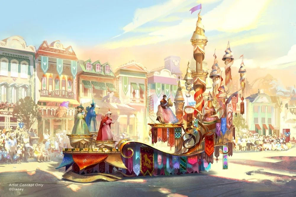 Dibujo de carroza de la bella durmiente en disneylandia
