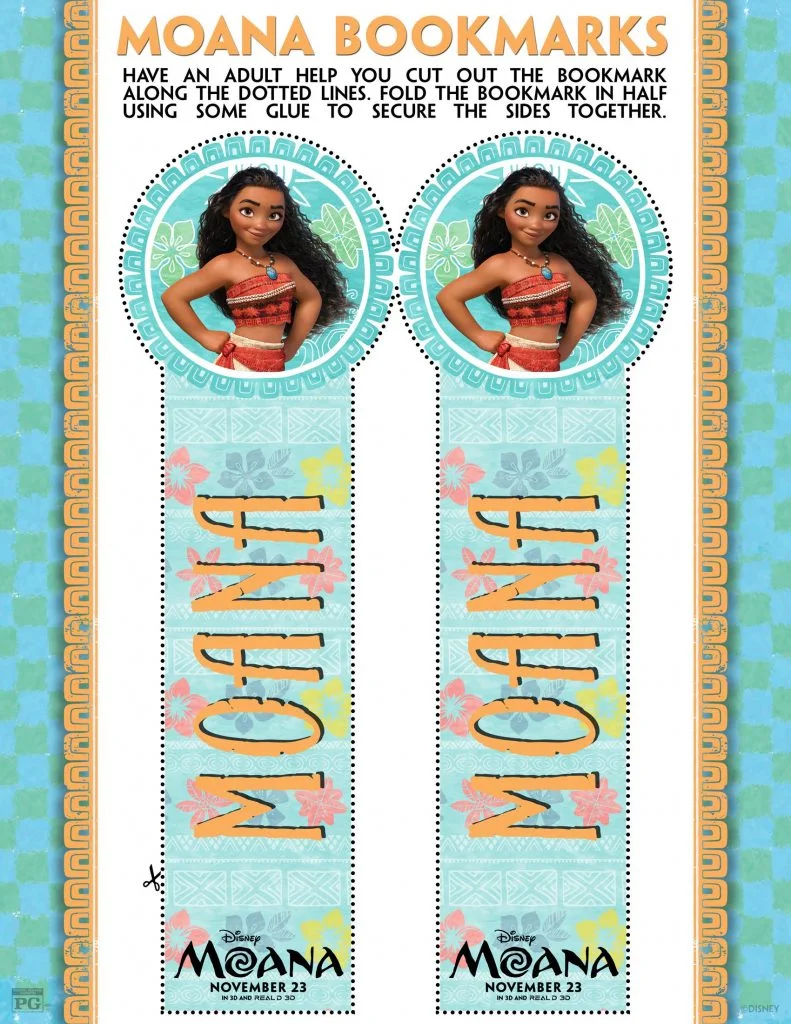 marcadores de libros de Moana