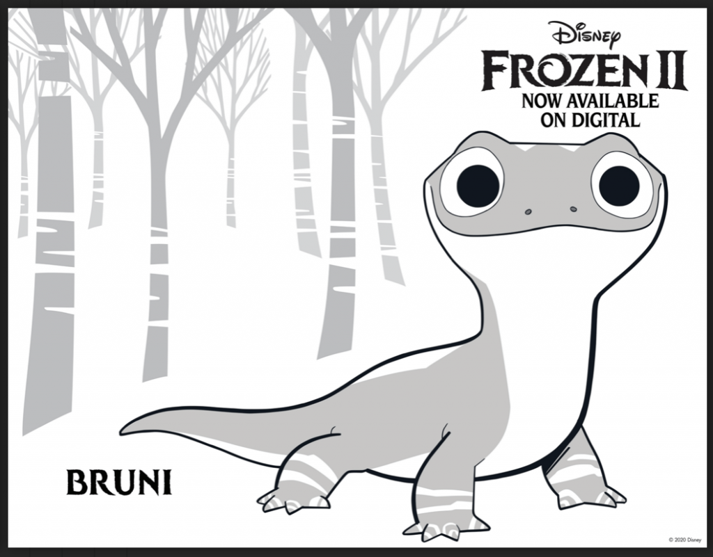 Hoja de iluminar de Bruni, personaje de Frozen 2