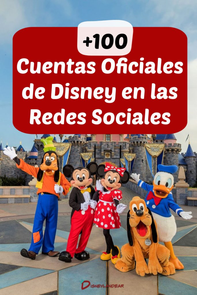 Foto con personajes de Disney que dice más de 100 cuentas de Disney en las redes sociales