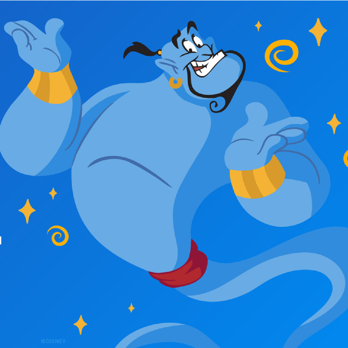 Disney Genie en fondo azul